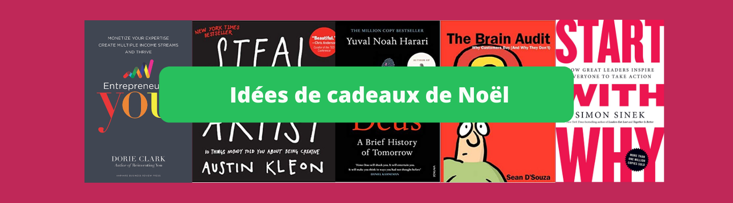 Cadeaux de Noël: 5 idées de livres pour les entrepreneurs, indépendants et artistes autour de vous